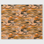 Papier Cadeau Lovely seamless tiger pattern,peach colour (Plat)