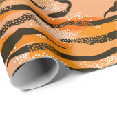 Papier Cadeau Lovely seamless tiger pattern,peach colour (Coin rond)