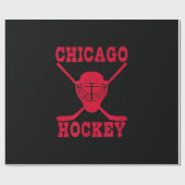 Papier Cadeau Lover de hockey| Hockey de Chicago (Plat)