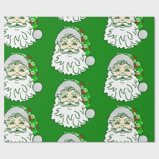 Papier Cadeau luau noël hawaïen santa claus (Plat)