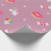 Papier Cadeau lucettes roses mignonnes de fleurs de sucreries de (Coin)