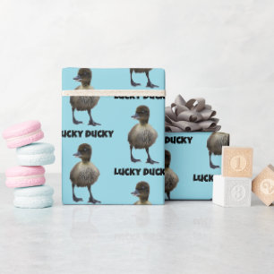 Papier Cadeau Lucky Duck Funny Cute Duckling Oiseau Photo Art