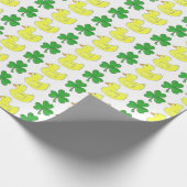 Papier Cadeau Lucky Duck Rubber Ducky Duckie Shamrock Clover (Coin)
