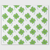 Papier Cadeau Lucky Four Leaf Clover (Plat)
