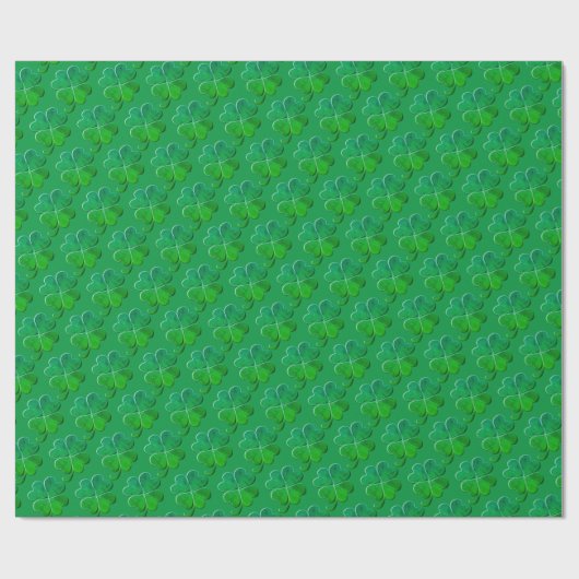 Papier Cadeau Lucky Green 4Leaf Clover (Plat)