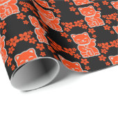 Papier Cadeau Lucky Japonais Maneki-neko (Coin rond)