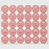 Papier Cadeau Lucky rouge double bonheur mariage chinois (Plat)