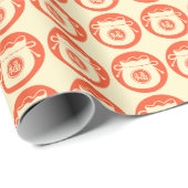 Papier Cadeau Lucky Sac Chinois Nouvel An Crème orange (Coin rond)