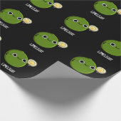 Papier Cadeau Lueur de chaux Funny Fruit Lime Pun Dark BG (Coin)