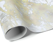 Papier Cadeau Lueur dorée de larges feuilles (Coin rond)
