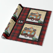 Papier Cadeau Lumberjack Camper Trailer Monogramme N'IMPORTE QUE (Déroulé)