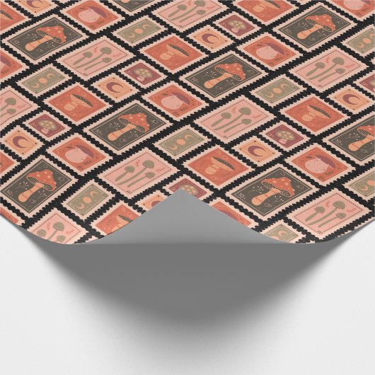 Papier Cadeau Lumière de la lune et champignons (Coin)