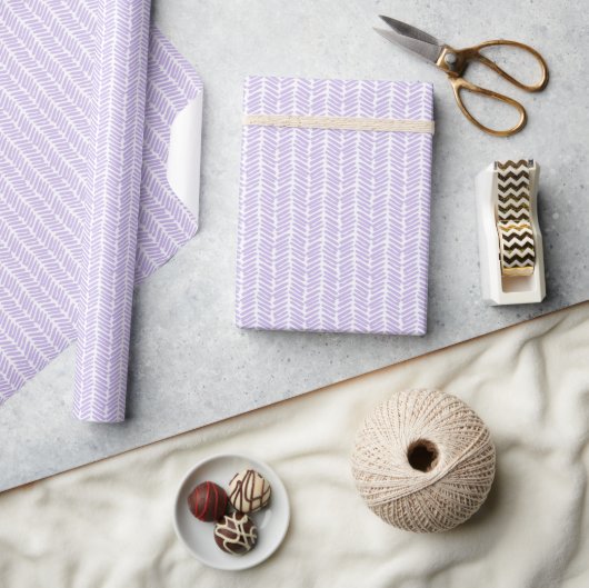 Papier Cadeau Lumière de printemps Violet Violet Blanc Zigzag Ra (Artisanat)