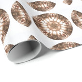 Papier Cadeau Lumière des arbres de Noël Kaleidoscope Mandala Ar (Coin rond)