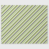 Papier Cadeau Lumière Vert Oblique Stripes Moderne tendance (Plat)