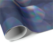 Papier Cadeau Lumières Bokeh Blue Sparkle (Coin rond)