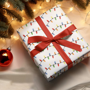 Papier Cadeau Lumières colorées de l'arbre de Noël festif de vac