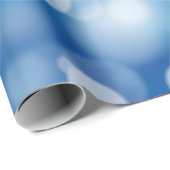 Papier Cadeau Lumières de la fête du Bokeh bleu (Coin rond)