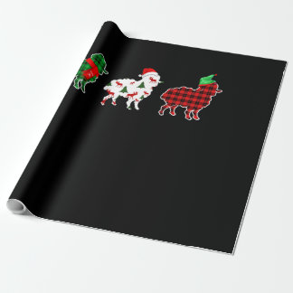 Papier Cadeau Lumières de l'arbre de Noël des moutons amusants |