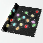 Papier Cadeau Lumières de Noël colorées (Déroulé)