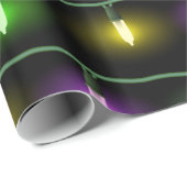 Papier Cadeau Lumières de Noël colorées (Coin rond)