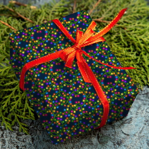 Papier Cadeau Lumières de Noël colorées Joli Amusant Motif moder