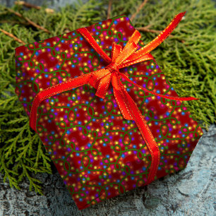 Papier Cadeau Lumières de Noël colorées Joli Amusant Motif moder