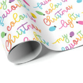 Papier Cadeau Lumières de Noël de couleur préférée © GraphicLove (Coin rond)