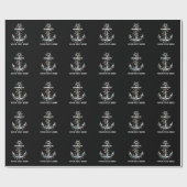 Papier Cadeau Lumières de Noël personnalisées Bateau de voile (Plat)