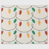 Papier Cadeau Lumières de Noël Vintage (Plat)