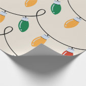 Papier Cadeau Lumières de Noël Vintage (Coin)