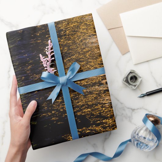 Papier Cadeau Lumières de nuit Abstraites reflet bronze brillant (Cadeaux)