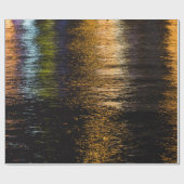 Papier Cadeau Lumières de nuit Abstraites reflet bronze brillant (Plat)