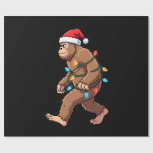 Papier Cadeau Lumières de sapin de Noël Bigfoot Santa Xmas garço