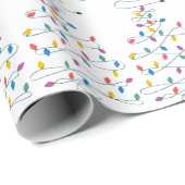 Papier Cadeau Lumières des arbres de Noël (Coin rond)