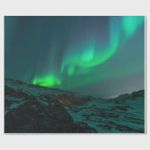 Papier Cadeau Lumières du nord vertes (Plat)