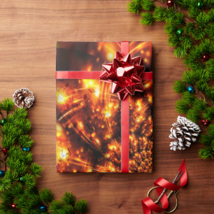 Papier Cadeau Lumières scintillantes dorées
