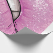 Papier Cadeau Luminaire rose de la lèvre avec dents (Coin)