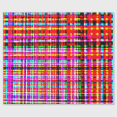 Papier Cadeau Luminaire Tartan Chic Moderne (Plat)