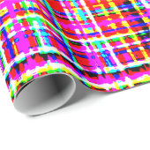 Papier Cadeau Luminaire Tartan Chic Moderne (Coin rond)