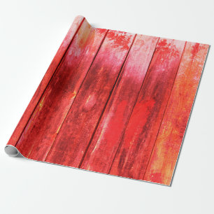 Papier Cadeau Lumineuse texture de la planche murale en bois rou