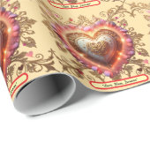 Papier Cadeau "Luminous Heart Harmony" (Coin rond)