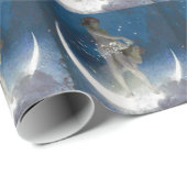 Papier Cadeau Luna Goddess at Night Scattering Stars (Coin rond)