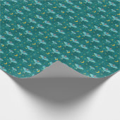 Papier Cadeau Luna Moth Céleste Lunes & Étoiles Turquoise (Coin)