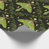 Papier Cadeau Luna moth, phases de lune et damas de lierre 2 (Coin)