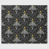 Papier Cadeau Luna moth, phases de lune et lierre damassé patron (Plat)