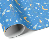 Papier Cadeau Lune Bleue Endormie (Coin rond)