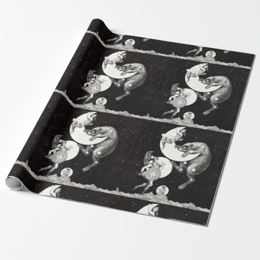 Papier Cadeau Lune céleste ciel Univers Dieu Nuit Illustration (Déroulé)