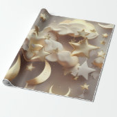 Papier Cadeau – Lune Céleste Crème de Luxe (Déroulé)
