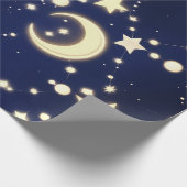 Papier Cadeau – Lune Céleste Navy Velours Luxe (Coin)